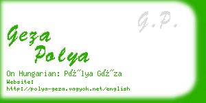 geza polya business card
